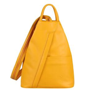 Made in Italy Damen echt Leder Rucksack Backpack Lederrucksack Gelb