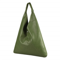 OBC Made in Italy Damen XXL Leder Tasche Handtasche Shopper Schultertasche Olivgrün 45x30x8 cm