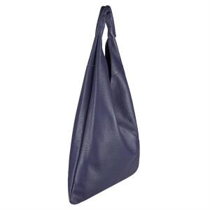 OBC Made in Italy Damen XXL Leder Tasche Handtasche Shopper Schultertasche Dunkelblau 45x30x8 cm