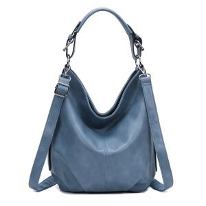 DAMEN TASCHE SHOPPER Hobo-Bag Henkeltasche Schultertasche Umhängetasche Handtasche CrossOver CrossBag Damentasche Reisetasche Beuteltasche Jeansblau