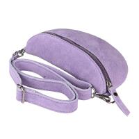 Made in Italy DAMEN LEDER Gürteltasche Crossbody Hüfttasche Bauchtasche Umhängetasche Brusttasche CrossOver Bodybag Schultertasche Handytasche Geldtasche Tasche Schminktasche Kosmetiktasche  Flieder (Wildleder)