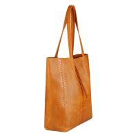 Made in Italy DAMEN LEDER TASCHE DIN-A4 Shopper Schlange Schultertasche Henkeltasche Tote Bag Cognac (Schlange)