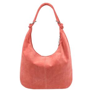 Made in Italy Damen XXL Ledertasche Wildleder Hobo Bag Shopper Tasche Schultertasche Beuteltasche City Reise Freizeit Urlaub Umhängetasche Melone