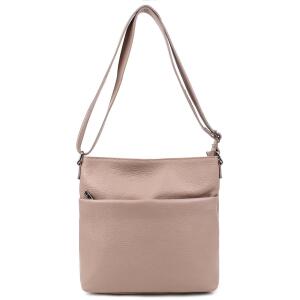 Made in Italy DAMEN LEDER TASCHE Umhängetasche Crossbody Schultertasche City Bag CrossOver Ledertasche Damentasche CrossBag Antikrosa