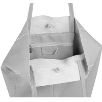 OBC Made in Italy DAMEN LEDER TASCHE DIN-A4 Shopper Schultertasche Henkeltasche Tote Bag Helltaupe