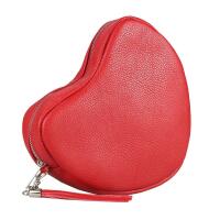 Made in Italy Damen Leder Tasche Crossbody Herztasche Schultertasche Crossover Umhängetasche Clutch Ledertasche Damentasche Rot