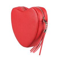 Made in Italy Damen Leder Tasche Crossbody Herztasche Schultertasche Crossover Umhängetasche Clutch Ledertasche Damentasche Rot