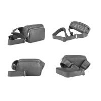 Made in Italy Damen Leder Tasche Crossbody Metallic Hüfttasche Bauchtasche Umhängetasche Bodybag Schultertasche Handytasche Gürteltasche Bordo