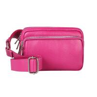 OBC Made in Italy Damen Leder Tasche Crossbody Metallic Hüfttasche Bauchtasche Umhängetasche Bodybag Schultertasche Handytasche Gürteltasche Pink