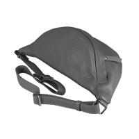 Made in Italy DAMEN LEDER Gürteltasche Crossbody Brusttasche Bauchtasche Hüfttasche Umhängetasche Crossover Bodybag Schultertasche Handytasche TASCHE 247 Dunkelgrau