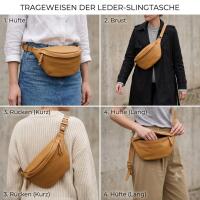 Made in Italy DAMEN LEDER Gürteltasche Crossbody Brusttasche Bauchtasche Hüfttasche Umhängetasche Crossover Bodybag Schultertasche Handytasche TASCHE 247 Taupe