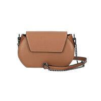 Made in Italy Damen Leder Tasche Kroko Prägung oder Glattleder Umhängetasche Clutch Wildleder Handtasche Ledertasche Schultertasche Cognac