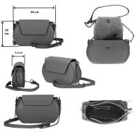 Made in Italy Damen Leder Tasche Kroko Prägung oder Glattleder Umhängetasche Clutch Wildleder Handtasche Ledertasche Schultertasche Cognac