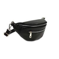 MADE IN ITALY DAMEN LEDER TASCHE Gürteltasche Crossbody Hüfttasche Bauchtasche Umhängetasche Schultertasche Brusttasche CrossOver Ledertasche Bodybag V2 Dunkelgrau