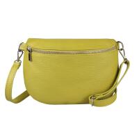 Made in Italy Damen Leder Tasche Gürteltasche Crossbody Hüfttasche Bauchtasche Umhängetasche Cross-Over Bodybag Schultertasche Handytasche Schminktasche Kosmetiktasche 1054 Pistazie
