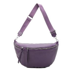 XXL Tasche Bauchtasche Hüfttasche Crossbody Schultertasche Umhängetasche Kunstleder Gürteltasche Crossover Slingntasche Bag Lila