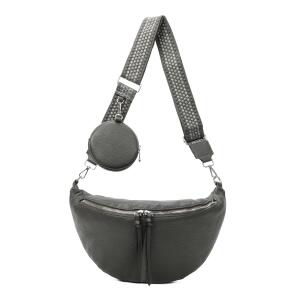 DAMEN TASCHE Brusttasche Bauchtasche Hüfttasche Crossbody Unisex Schultertasche Umhängetasche Kunstleder Gürteltasche Crossover Slingntasche Reise Bag Dunkelgrau