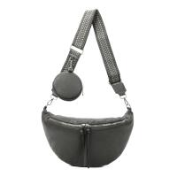 DAMEN TASCHE Brusttasche Bauchtasche Hüfttasche Crossbody Unisex Schultertasche Umhängetasche Kunstleder Gürteltasche Crossover Slingntasche Reise Bag Dunkelgrau