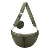 DAMEN TASCHE Brusttasche Bauchtasche Hüfttasche Crossbody Unisex Schultertasche Umhängetasche Kunstleder Gürteltasche Crossover Slingntasche Reise Bag Dunkelgrün