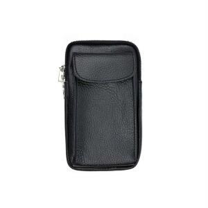 Made in Italy Damen Leder Tasche Handytasche Umhängetasche Geldbörse Schultertasche Brieftasche Smartphone Geldtasche Ledertasche Crossbody Abendtasche Handy bis 6,5 Zoll Schwarz