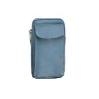 Made in Italy Damen Leder Tasche Handytasche Umhängetasche Geldbörse Schultertasche Brieftasche Smartphone Geldtasche Ledertasche Crossbody Abendtasche Handy bis 6,5 Zoll Jeansblau