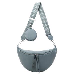 DAMEN TASCHE Brusttasche Bauchtasche Hüfttasche Crossbody Unisex Schultertasche Umhängetasche Kunstleder Gürteltasche Crossover Slingntasche Reise Bag Hellblau
