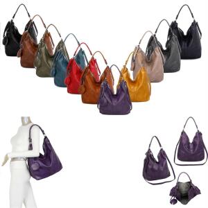 DAMEN TASCHE SHOPPER Hobo-Bag Schultertasche Umhängetasche Handtasche Damentasche Reisetasche Beuteltasche Leder Optik Gelb