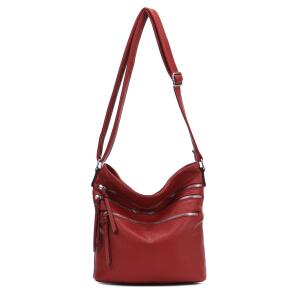 DAMEN TASCHE SHOPPER Schultertasche Umhängetasche CrossOver Crossbody Henkeltasche Beuteltasche Handtasche City Bag Reise Kunst-Leder Rot