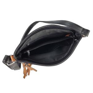 DAMEN TASCHE SHOPPER Schultertasche Umhängetasche CrossOver Crossbody Henkeltasche Beuteltasche Handtasche City Bag Reise Kunst-Leder Schwarz-Cognac