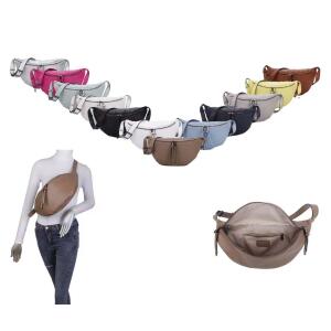 DAMEN TASCHE Brusttasche Bauchtasche Hüfttasche Crossbody Unisex Schultertasche Umhängetasche Kunstleder Gürteltasche Crossover Slingntasche Reise Bag Silber