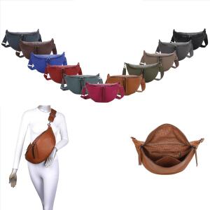 DAMEN TASCHE Brusttasche Bauchtasche Hüfttasche Crossbody Unisex Schultertasche Umhängetasche Kunstleder Gürteltasche Crossover Slingntasche Reise Bag Pink