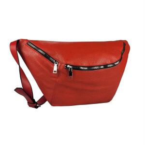 XXL Tasche Bauchtasche Hüfttasche Crossbody Schultertasche Umhängetasche Kunstleder Gürteltasche Crossover Slingntasche Unisex Bag Rot.