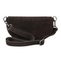Made in Italy DAMEN LEDER Gürteltasche Crossbody Hüfttasche Bauchtasche Umhängetasche Brusttasche CrossOver Bodybag Schultertasche Handytasche Geldtasche Tasche Schminktasche Kosmetiktasche Dunkelbraun (Wildleder)