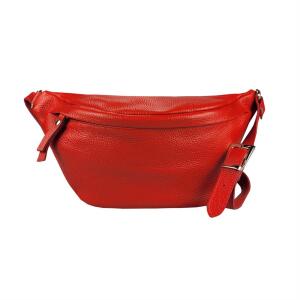 Made in Italy DAMEN LEDER Gürteltasche Crossbody Brusttasche Bauchtasche Hüfttasche Umhängetasche Crossover Bodybag Schultertasche Handytasche TASCHE 247 Rot