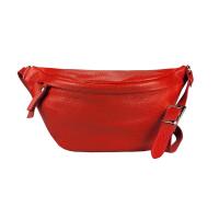 Made in Italy DAMEN LEDER Gürteltasche Crossbody Brusttasche Bauchtasche Hüfttasche Umhängetasche Crossover Bodybag Schultertasche Handytasche TASCHE 247 Rot
