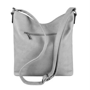 DAMEN TASCHE Schultertasche Shopper Umhängetasche CrossOver Crossbody Henkeltasche Beuteltasche Handtasche Hobo Bag Reise Kunst-Leder Grau