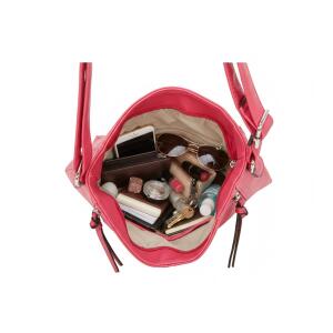 DAMEN TASCHE Umhängetasche Schultertasche Shopper Crossbody Henkeltasche CrossOver Kunstleder Beuteltasche Handtasche Hobo Bag Reise Rot