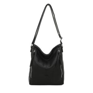 DAMEN TASCHE Umhängetasche Schultertasche Shopper Crossbody Henkeltasche CrossOver Kunstleder Beuteltasche Handtasche Hobo Bag Reise Schwarz